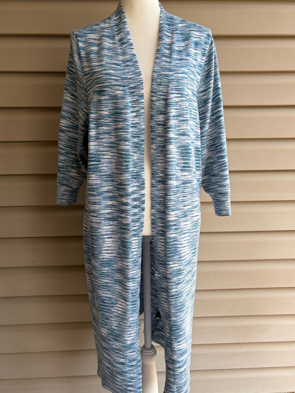 •Lane Bryant• Blue/Green Space Dye Open Front Duster Cardigan - Size 18/20